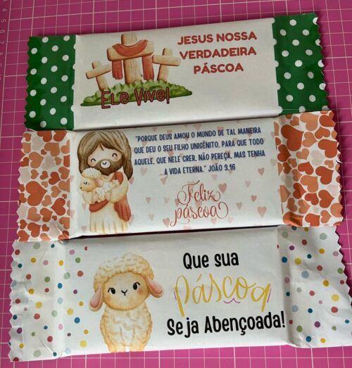 Rótulo para barra de chocolate- Páscoa Cristã
