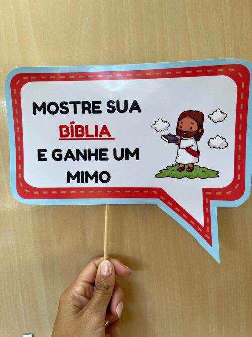 Plaquinha Mostre sua Bíblia e ganhe um mimo