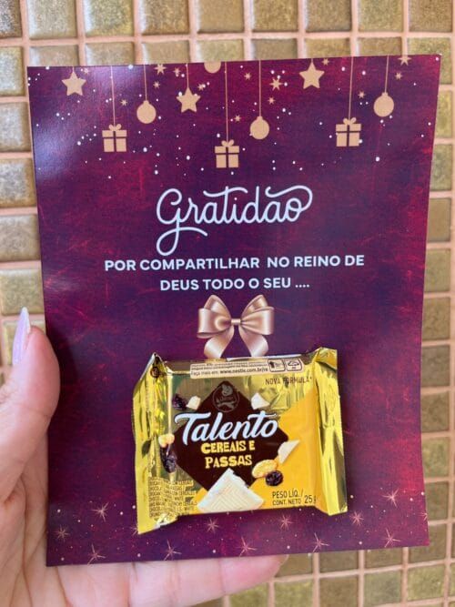 Cartão Talento Gratidão + Mensagem