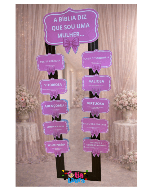 Kit Espelho das afirmações Dia da Mulher + Marcador de páginas + Dinâmica